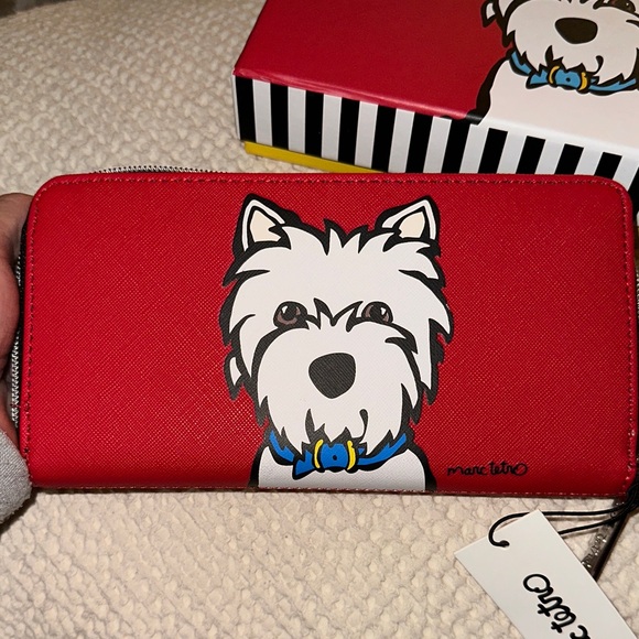 Marc Tetro Red and White Dog Large Wallet (NWT) - Picture 5 of 5